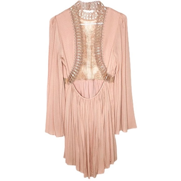 Free People Embroidery Lace Up Back Dress - Picture 3 of 14